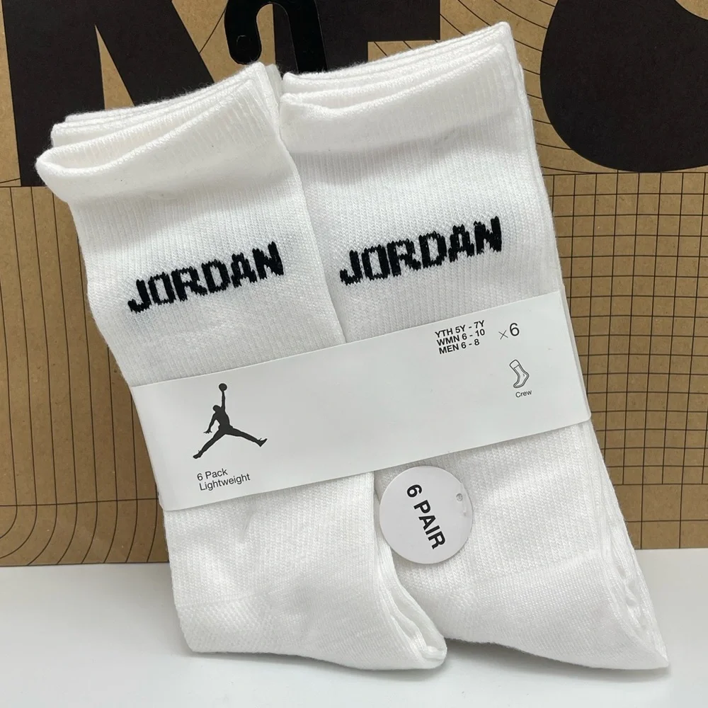 Jordan Athletic White Crew Socks - 6 Pair
